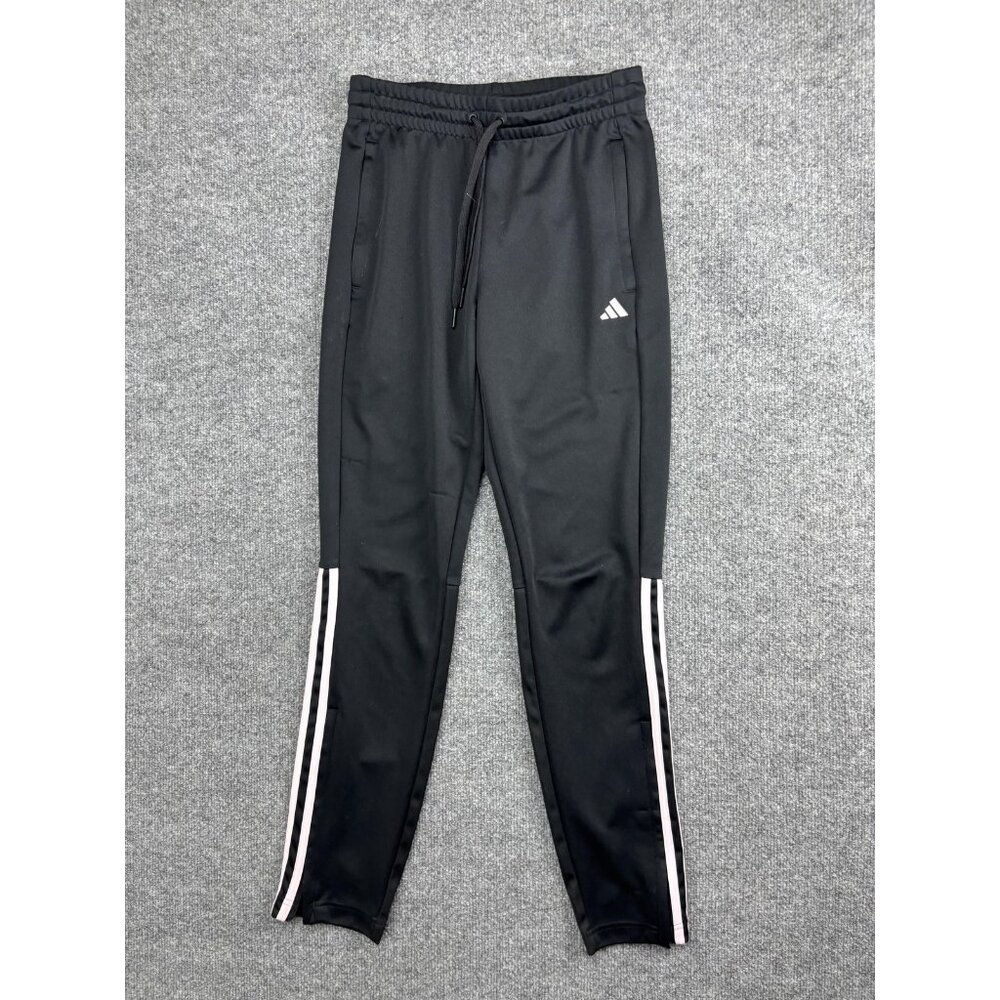 Adidas Pants Women XS Black Pink Tapered Track Pants Joggers Sport‎ 3-Stripes